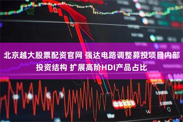 北京越大股票配资官网 强达电路调整募投项目内部投资结构 扩展高阶HDI产品占比