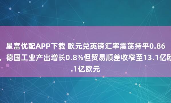 星富优配APP下载 欧元兑英镑汇率震荡持平0.8670，德国工业产出增长0.8%但贸易顺差收窄至13.1亿欧元